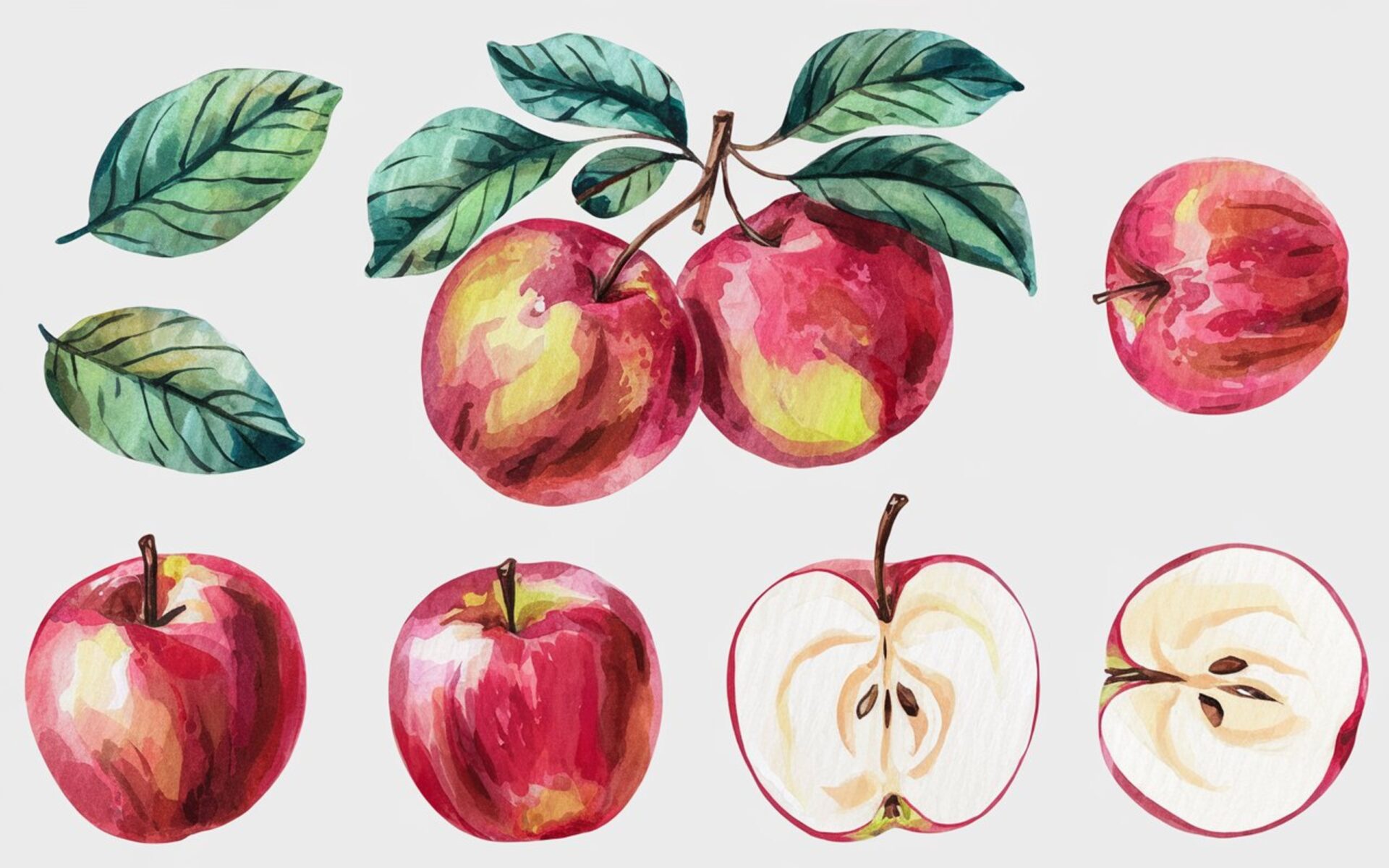 apple-watercolor-clipart-red-apple-apple-cut-apple-flower-apple-branch-watercolor-apple-illustration-botanical-fruit-illustration-apple-clipart-hand-drawn-apple-apples-diet-fruits-apple-wat