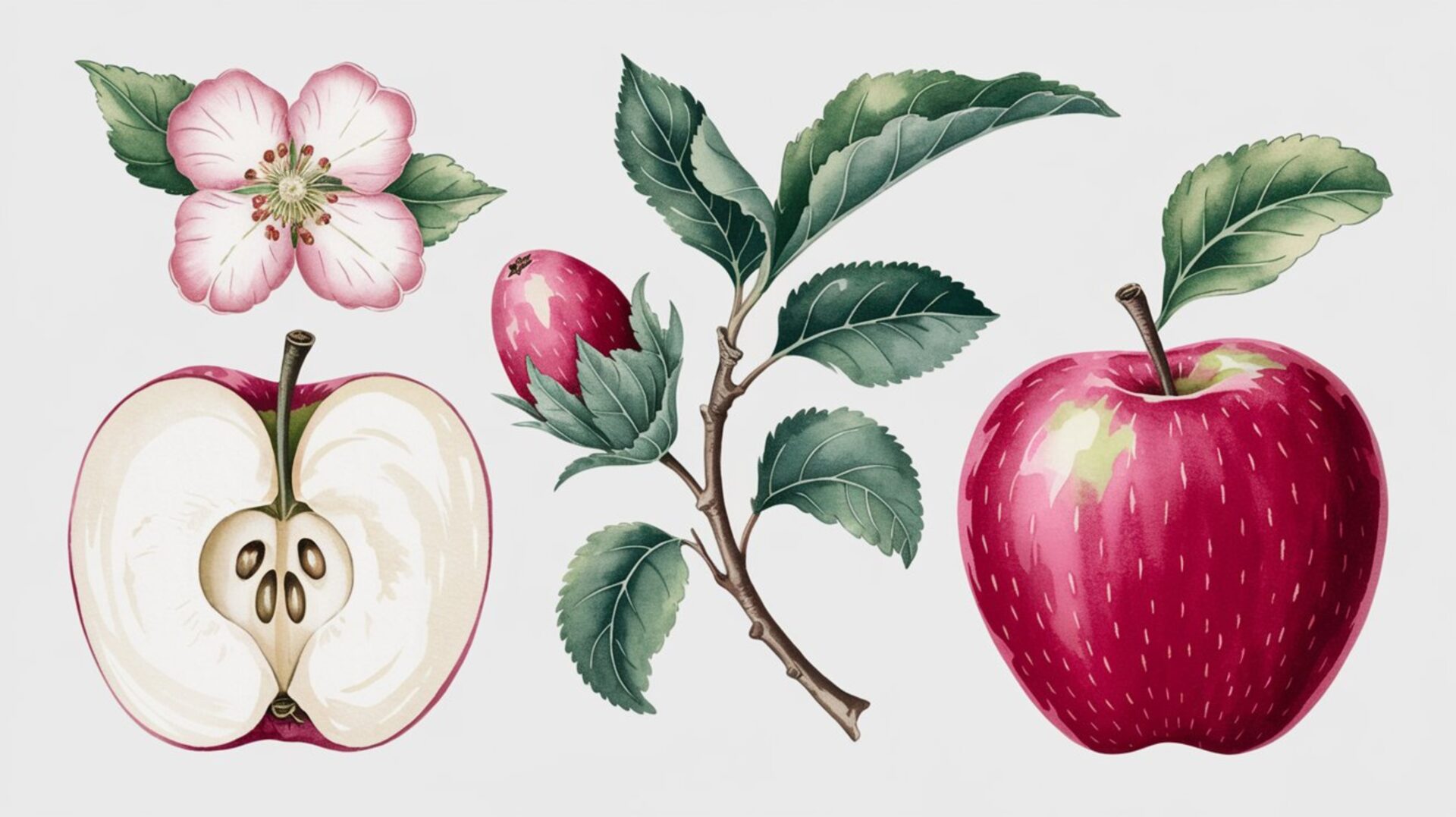 apple-watercolor-clipart-red-apple-apple-cut-apple-flower-apple-branch-watercolor-apple-illustration-botanical-fruit-illustration-apple-clipart-hand-drawn-apple-apples-diet-fruits-apple-wat