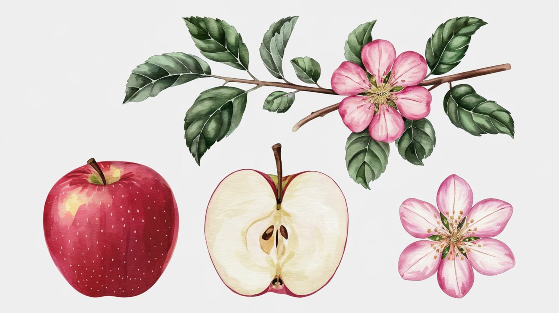 apple-watercolor-clipart-red-apple-apple-cut-apple-flower-apple-branch-watercolor-apple-illustration-botanical-fruit-illustration-apple-clipart-hand-drawn-apple-apples-diet-fruits-apple-wat