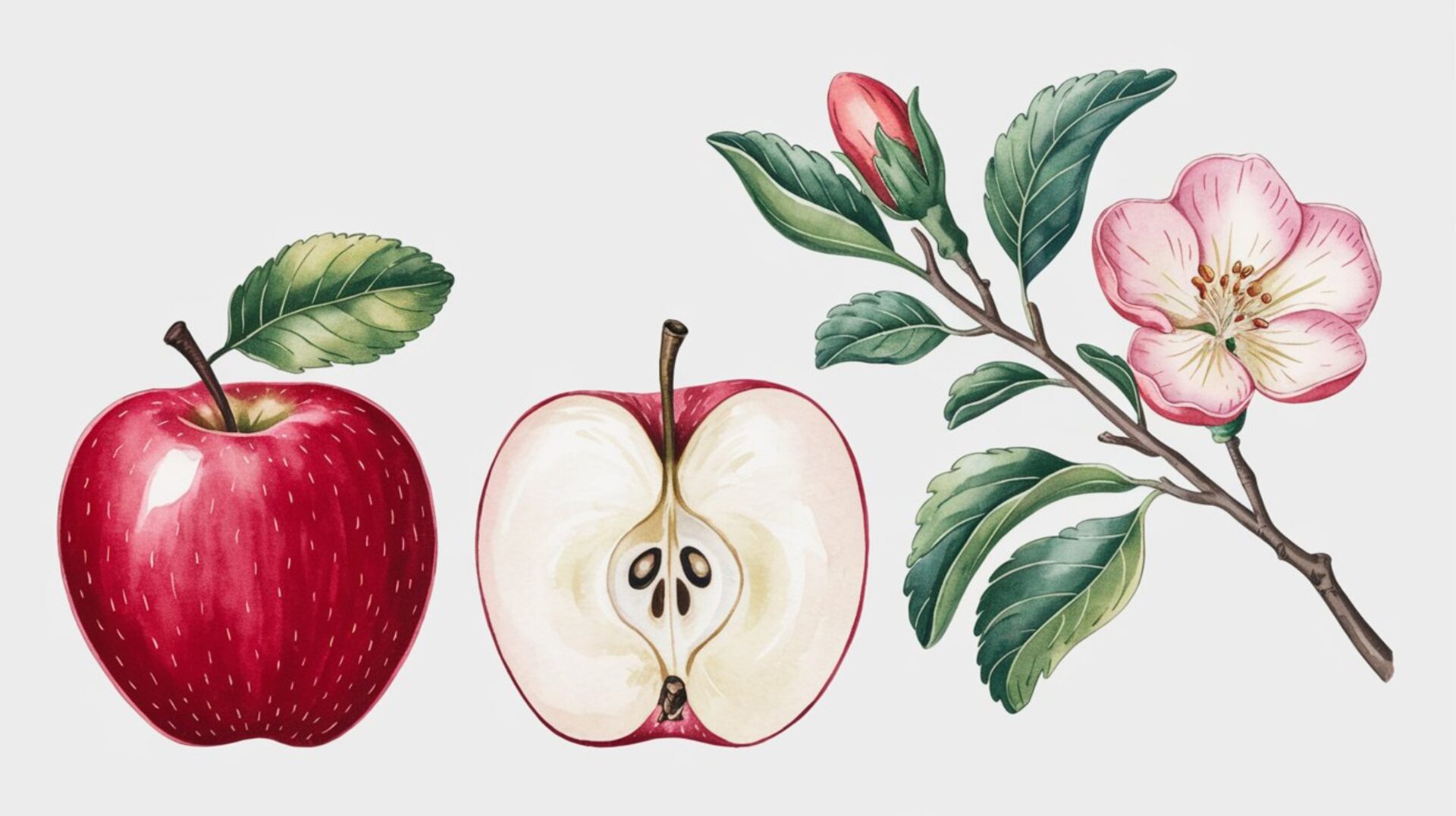 apple-watercolor-clipart-red-apple-apple-cut-apple-flower-apple-branch-watercolor-apple-illustration-botanical-fruit-illustration-apple-clipart-hand-drawn-apple-apples-diet-fruits-apple-wat