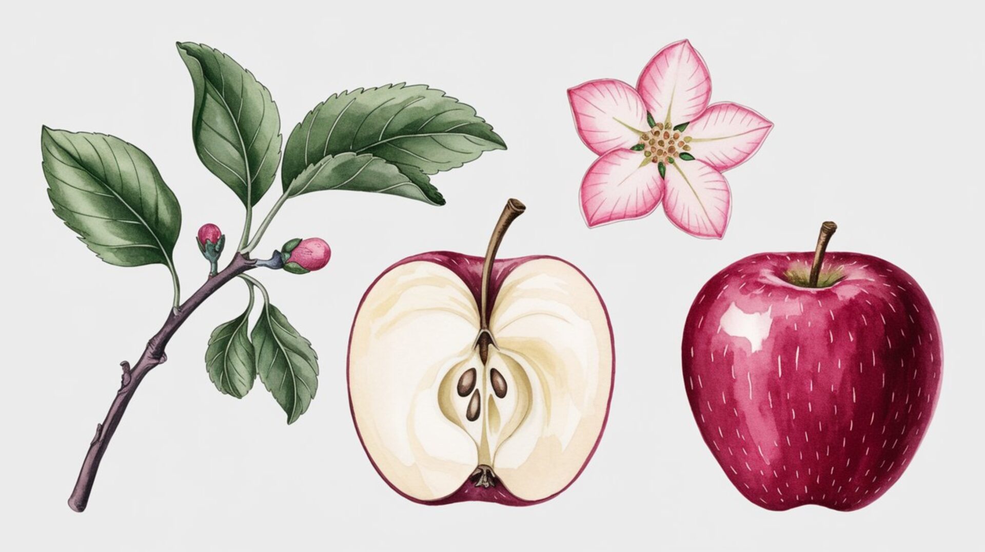 apple-watercolor-clipart-red-apple-apple-cut-apple-flower-apple-branch-watercolor-apple-illustration-botanical-fruit-illustration-apple-clipart-hand-drawn-apple-apples-diet-fruits-apple-wat
