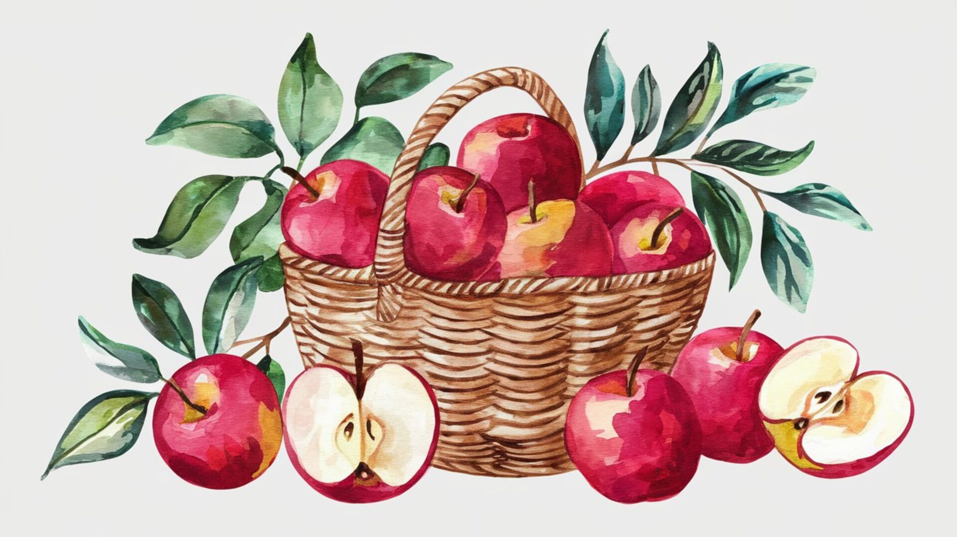 apple-watercolor-clipart-red-apple-apple-cut-apple-flower-apple-branch-watercolor-apple-illustration-botanical-fruit-illustration-apple-clipart-hand-drawn-apple-apples-diet-fruits-apple-wat