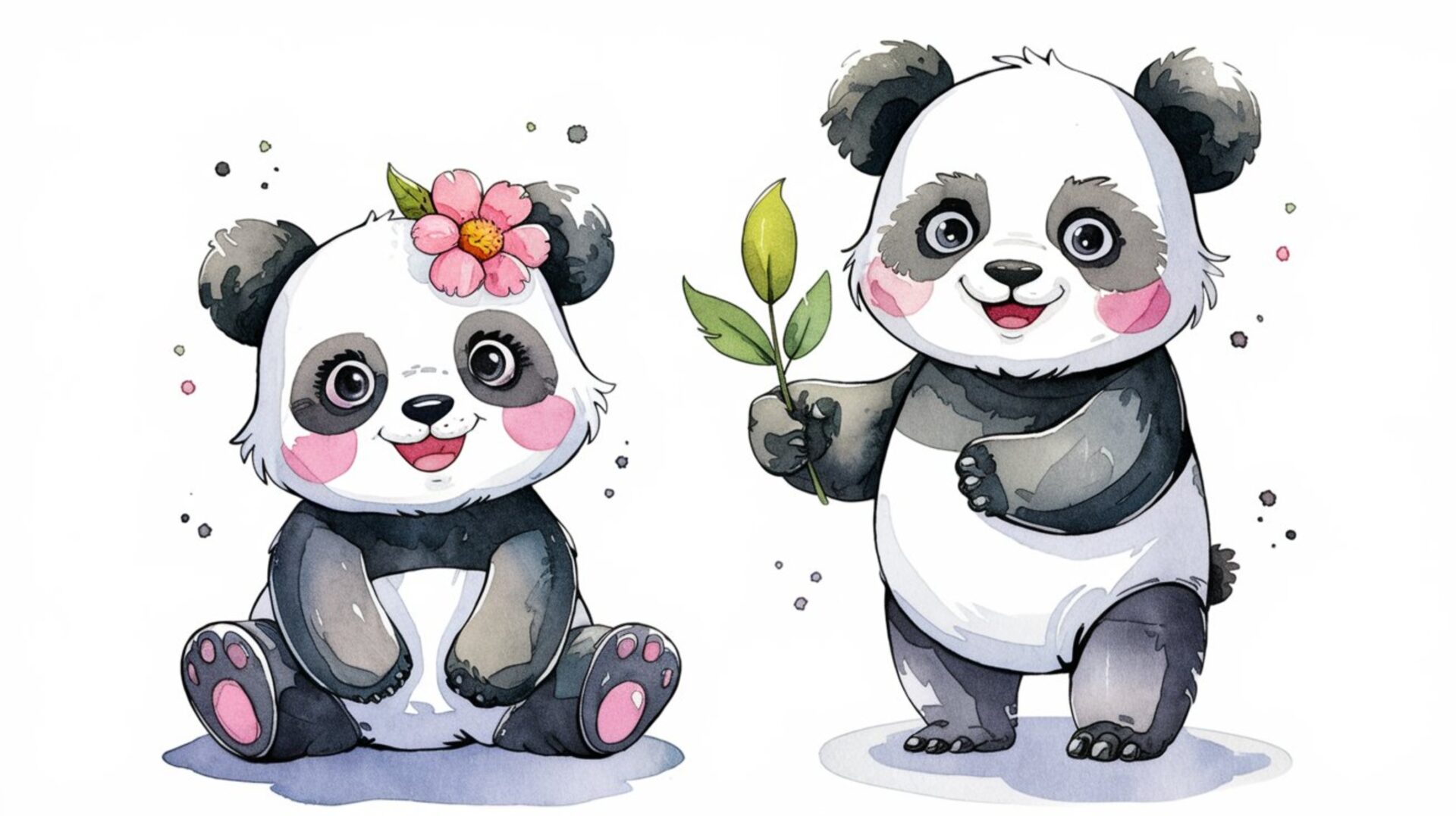 hand-drawn-panda-watercolor-illustrations-watercolor-panda-clip-art-floral-panda-artwork-panda-watercolor-elements-panda-clipart