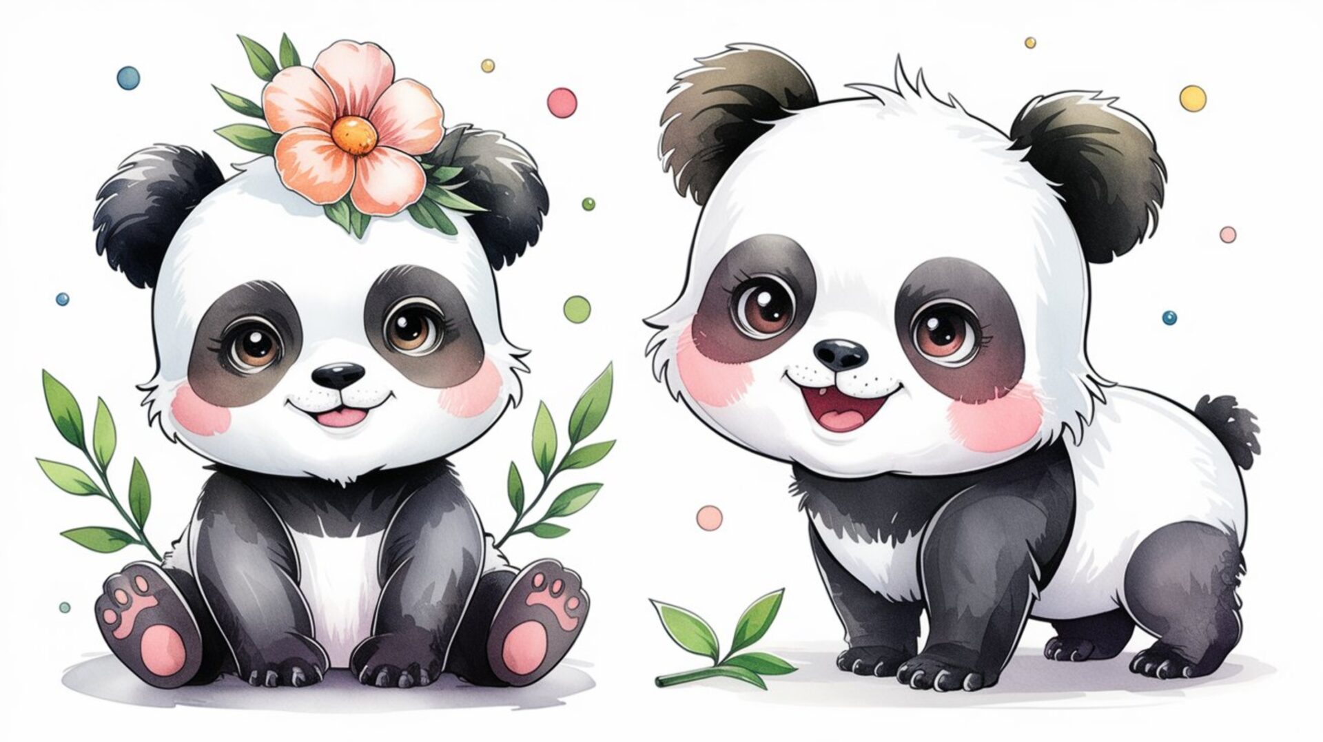 hand-drawn-panda-watercolor-illustrations-watercolor-panda-clip-art-floral-panda-artwork-panda-watercolor-elements-panda-clipart